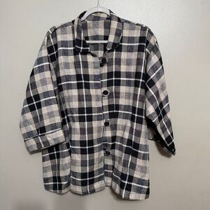 Vintage Louis Simon for La Libellule 100% Linen Cardigan Jacket size 2XL